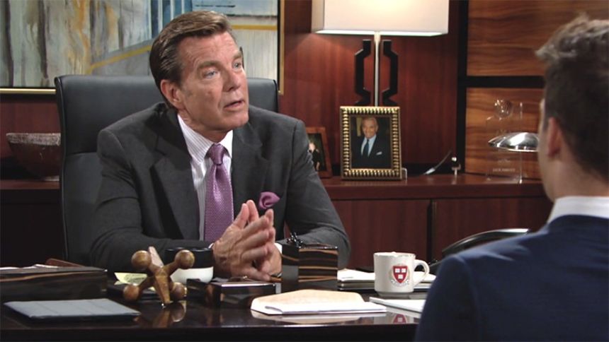 Jack (Peter Bergman) a une proposition majeure à faire à Kyle et Billy... Les Feux de l'Amour,
épisode 11785 (2 octobre 2019,
CBS)