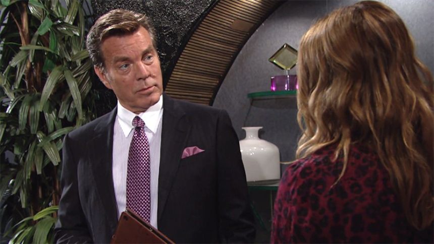 Jack (Peter Bergman) donne un conseil à Summer. Les Feux de l'Amour,
épisode 11836 (19 décembre 2019,
CBS)