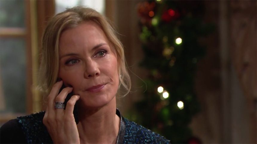 Brooke (Katherine Kelly Lang) aurait aimé passer les fêtes de fin d'année avec Ridge... Top Modèles,
épisode 8246 (18 février 2021,
TVA)