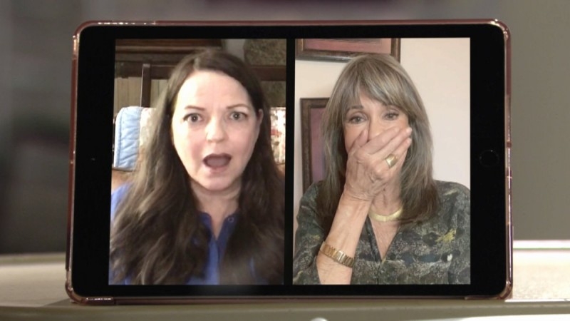 Nina (Tricia Cast) et Jill (Jess Walton) n'en reviennent pas ! Les Feux de l'Amour,
                     épisode 6320 (17 mai 2023,
AUVIO)