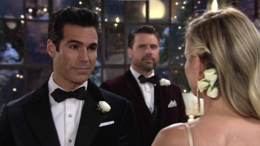 Rey (Jordi Vilasuso) et Sharon se disent oui! Les Feux de l'Amour,
épisode 8759 (11 juillet 2023,
TF1)