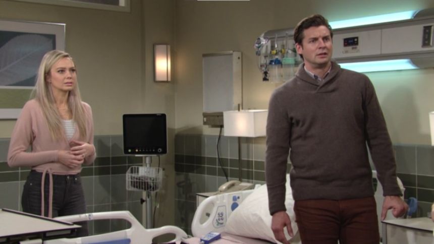 Abby (Melissa Ordway) et Chance apprennent une mauvaise nouvelle... Les Feux de l'Amour,
                     épisode 8770 (27 juillet 2023,
TF1)