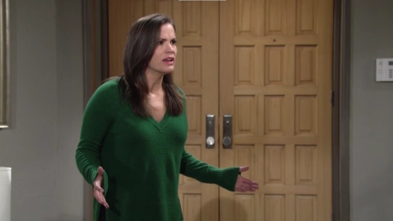 Chelsea (Melissa Claire Egan) panique à l'idée de ne plus voir son fils... Les Feux de l'Amour,
                     épisode 6430 (14 novembre 2023,
AUVIO)