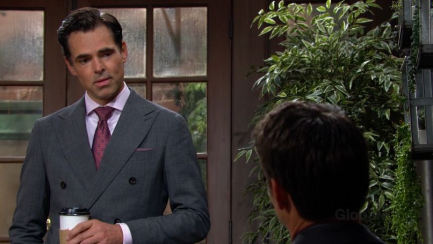 Billy (Jason Thompson) refuse de croire qu'Adam peut changer. Les Feux de l'Amour,
épisode 6485 (30 janvier 2024,
AUVIO)