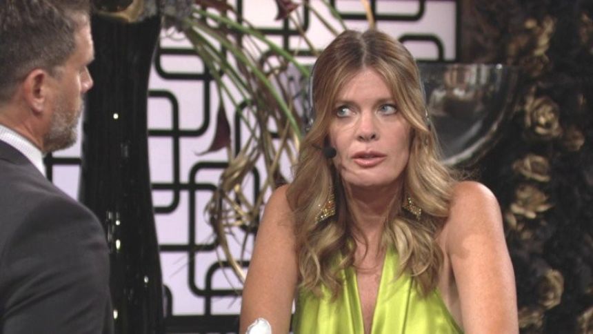 Phyllis (Michelle Stafford) espère que Billy ne gâchera pas la fête. Les Feux de l'Amour,
épisode 12187 (2 septembre 2021,
CBS)