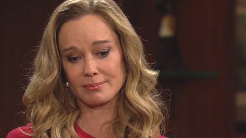 Lorsqu'elle pense à l'être aimé, Donna (Jennifer Gareis) n'a qu'une seule personne en tête... Amour, Gloire et Beauté/Top Models,
épisode 8603 (14 septembre 2021,
CBS)