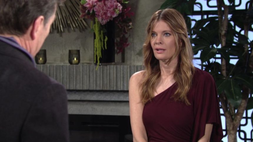 Phyllis (Michelle Stafford) aimerait que Jack lui demande de rester. Les Feux de l'Amour,
épisode 9031 (20 août 2024,
TF1)