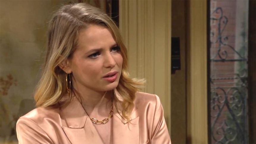 Summer (Allison Lanier) se fait du souci pour son père. Les Feux de l'Amour,
épisode 12570 (7 mars 2023,
CBS)