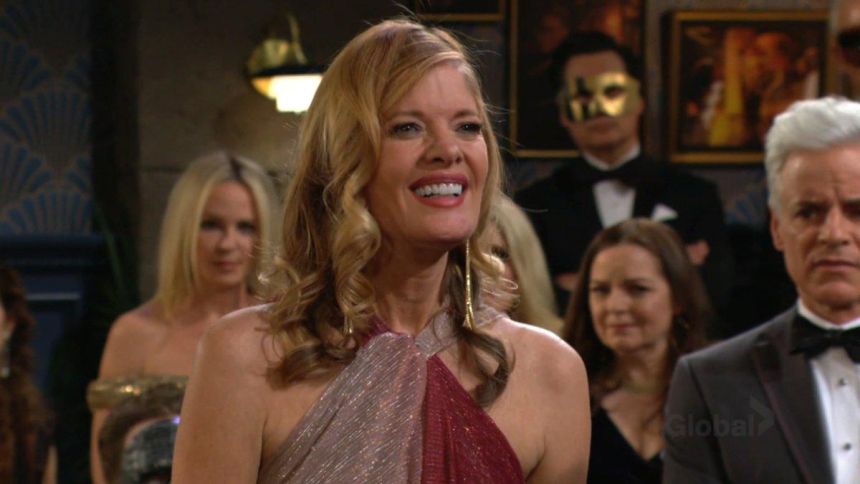 Phyllis (Michelle Stafford) affirme que Diane est dangereuse. Les Feux de l'Amour,
épisode 12585 (30 mars 2023,
CBS)