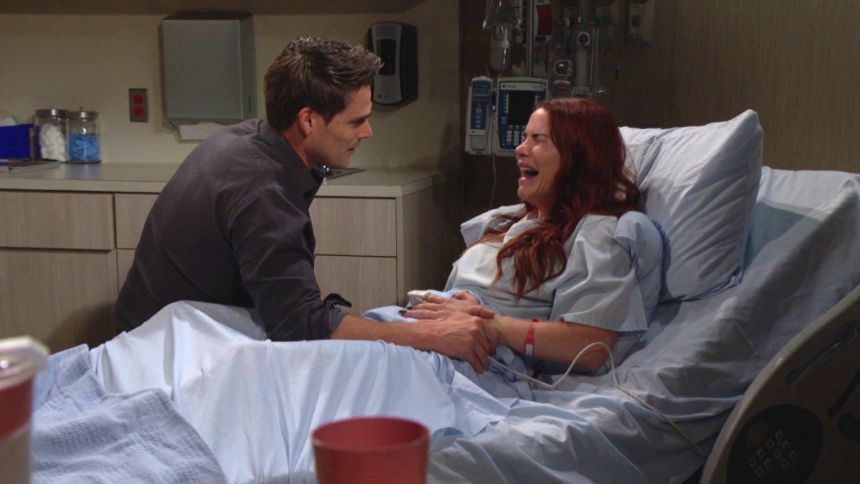 Sally (Courtney Hope) est anéantie par l'annonce d'Adam. Les Feux de l'Amour,
épisode 12642 (19 juin 2023,
CBS)