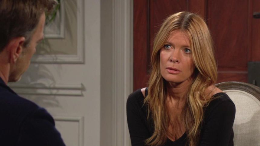 Phyllis (Michelle Stafford) ne s'attendait pas à ça. Les Feux de l'Amour,
épisode 12660 (14 juillet 2023,
CBS)