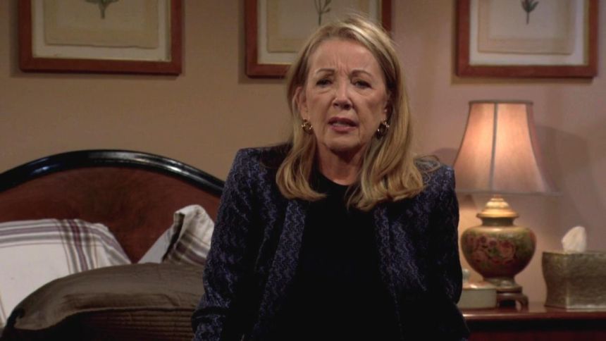 Nikki (Melody Thomas Scott) a du mal à ne pas céder à la panique. Les Feux de l'Amour,
épisode 12747 (15 novembre 2023,
CBS)