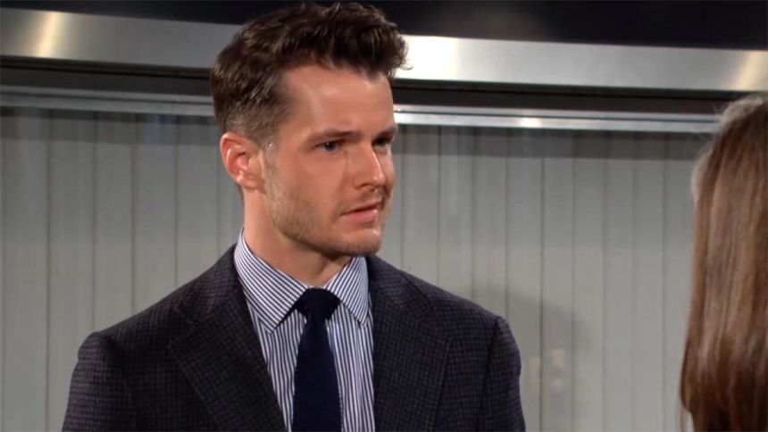 Kyle (Michael Mealor) cherche à aider sa mère. Les Feux de l'Amour,
épisode 12797 (31 janvier 2024,
CBS)