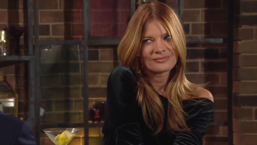Phyllis (Michelle Stafford) est contente de donner de ses nouvelles à Nick. Les Feux de l'Amour,
épisode 12806 (13 février 2024,
CBS)