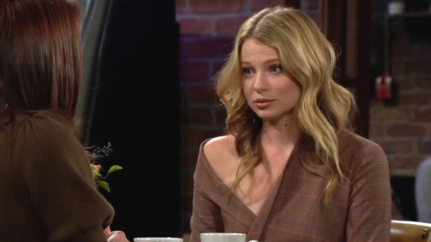 Summer (Allison Lanier) est surprise par la solution que lui propose Chelsea. Les Feux de l'Amour,
                     épisode 12879 (28 mai 2024,
CBS)