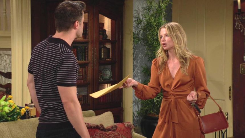 Summer (Allison Lanier) refuse que son fils quitte le pays. Les Feux de l'Amour,
épisode 12921 (25 juillet 2024,
CBS)