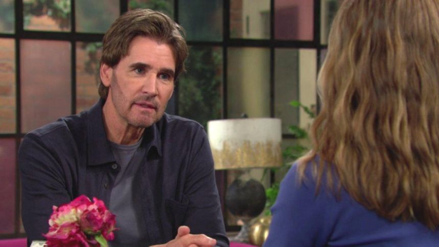 Cole (J. Eddie Peck) veut rassurer Claire sur son avenir. Les Feux de l'Amour,
                     épisode 12924 (30 juillet 2024,
CBS)