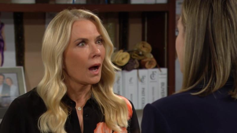 Brooke (Katherine Kelly Lang) est épouvantée ! Top Models,
                     épisode 9341 (21 avril 2025,
RTL9)