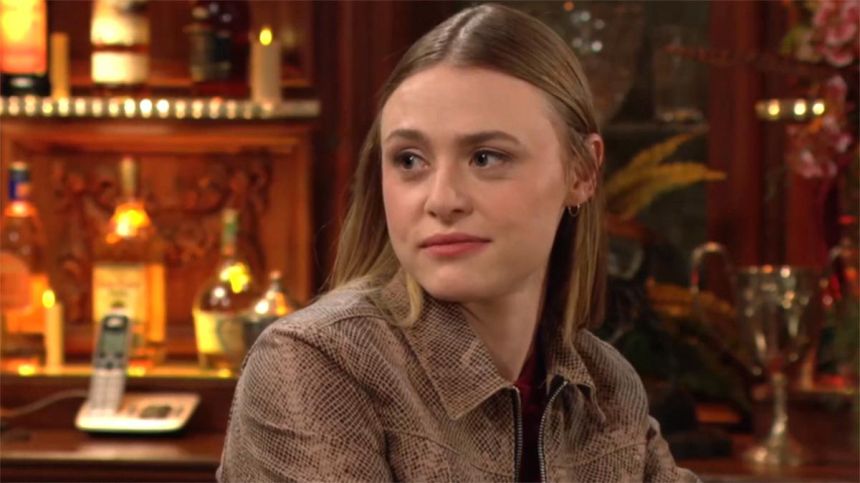 Claire (Hayley Erin) découvre une nouvelle facette de Kyle. Les Feux de l'Amour,
épisode 12969 (1 octobre 2024,
CBS)