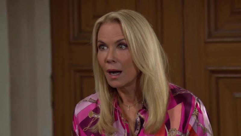 Brooke (Katherine Kelly Lang) apprend les dernières nouvelles... Top Models,
épisode 9395 (4 juillet 2025,
RTL9)