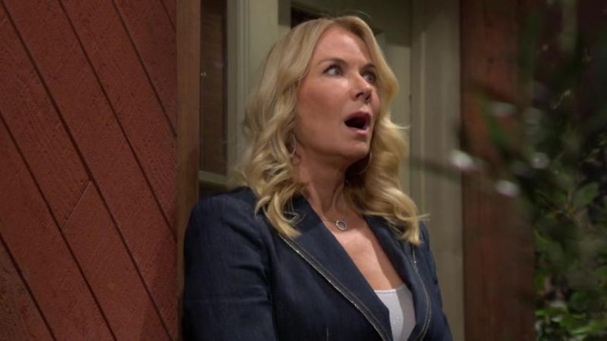 Brooke (Katherine Kelly Lang) est éberluée par ce qu’elle entend ! Top Models,
épisode 9408 (11 février 2025,
RTS)