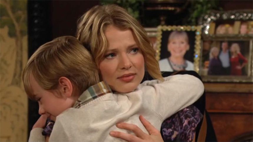 Summer (Allison Lanier) contient sa jalousie tant bien que mal. Les Feux de l'Amour,
épisode 13010 (27 novembre 2024,
CBS)