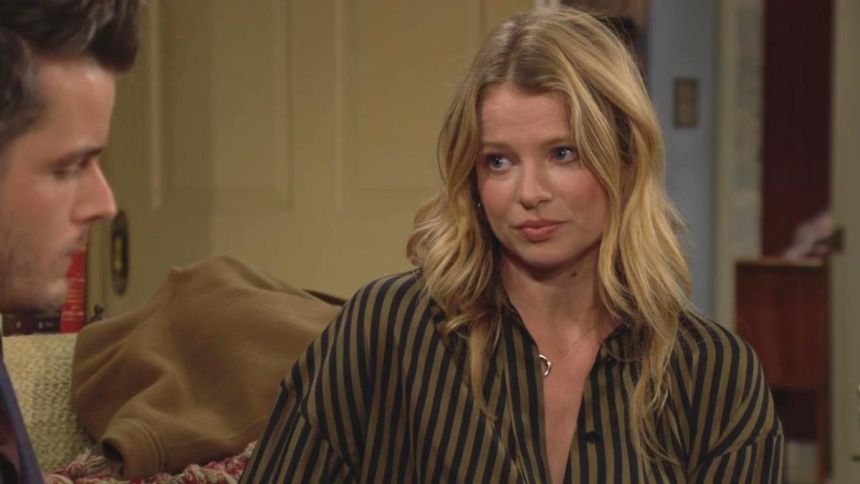 Summer (Allison Lanier) insiste auprès de Kyle pour faire comme elle a décidé. Les Feux de l'Amour,
                     épisode 13016 (9 décembre 2024,
CBS)