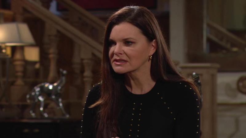 Katie (Heather Tom) est outrée par les exigences de Ridge. Top Models,
                     épisode 9423 (13 août 2025,
RTL9)