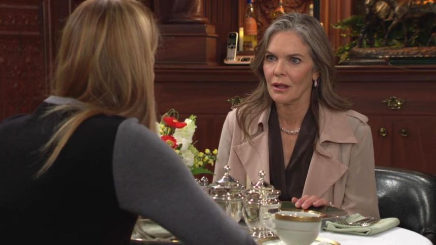Diane (Susan Walters) est déstabilisée par les réactions de Phyllis. Les Feux de l'Amour,
                     épisode 13088 (27 mars 2025,
CBS)