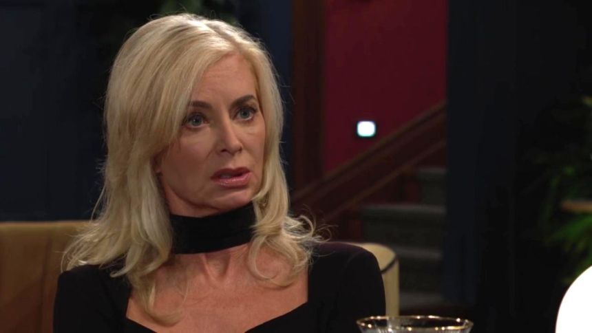 Ashley (Eileen Davidson) a du mal à comprendre les soupçons de Jack. Les Feux de l'Amour,
épisode 13096 (8 avril 2025,
CBS)