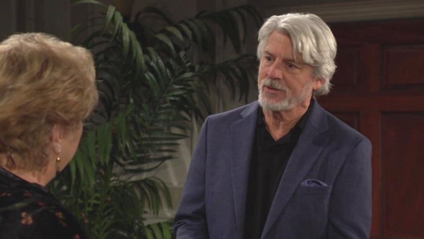Alan (Christopher Cousins) ne comprend pas le changement d'avis de Traci. Les Feux de l'Amour,
épisode 13097 (9 avril 2025,
CBS)
