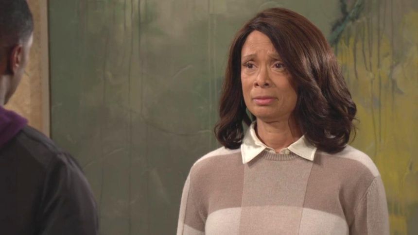 Amy (Valarie Pettiford) ne s'attendait pas à quitter Genoa si vite. Les Feux de l'Amour,
épisode 13107 (23 avril 2025,
CBS)