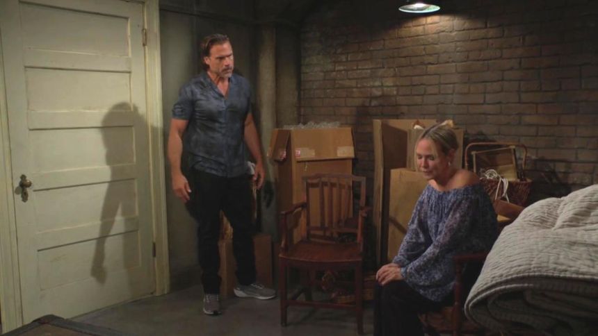 Nick (Joshua Morrow) sait que c'est à cause de lui que Sharon est là. Les Feux de l'Amour,
                     épisode 13171 (22 juillet 2025,
CBS)