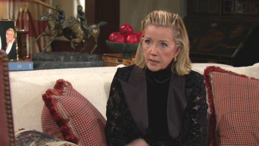 Nikki (Melody Thomas Scott) reproche à Victor son attitude envers Kyle Abbott. Les Feux de l'Amour,
épisode 13181 (5 août 2025,
CBS)