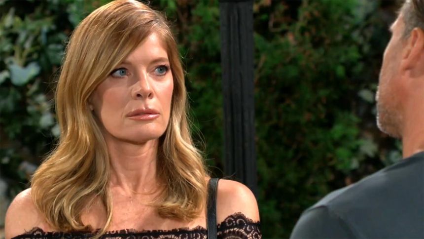 En discutant avec Nick, Phyllis (Michelle Stafford) prend conscience de certaines choses... Les Feux de l'Amour,
épisode 13206 (9 septembre 2025,
CBS)