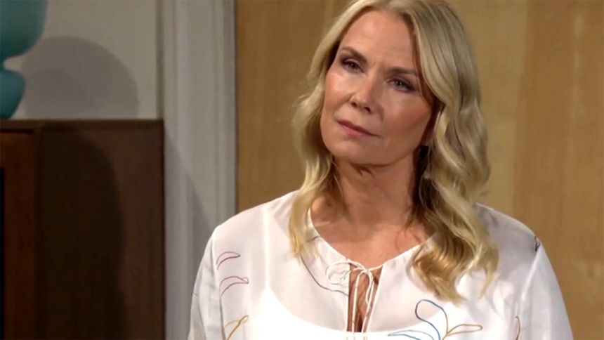 Brooke (Katherine Kelly Lang) encourage Taylor à ne pas fermer son cœur. Amour, Gloire et Beauté/Top Models,
                     épisode 9619 (26 septembre 2025,
CBS)