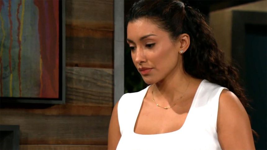 Audra (Zuleyka Silver) regrette profondément la façon dont son histoire avec Nate s'est terminée. Les Feux de l'Amour,
                     épisode 13223 (2 octobre 2025,
CBS)