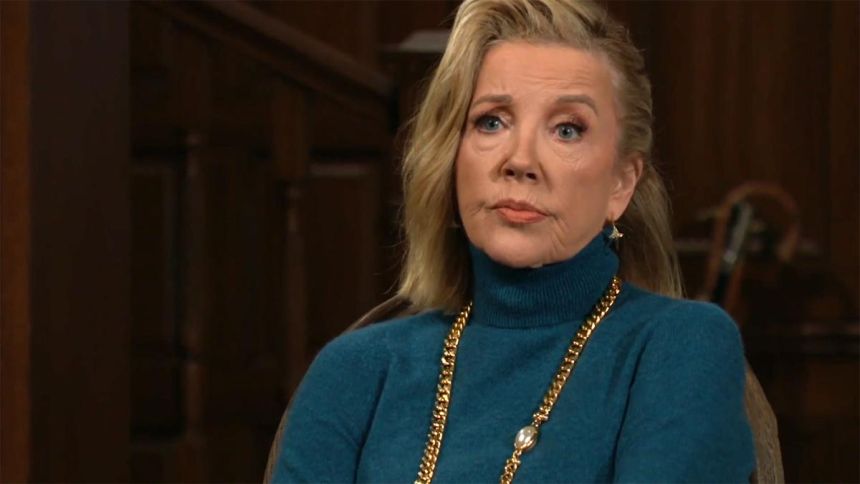 Nikki (Melody Thomas Scott) n'est pas très rassurée par ce que lui dit Victor. Les Feux de l'Amour,
                     épisode 13251 (11 novembre 2025,
CBS)