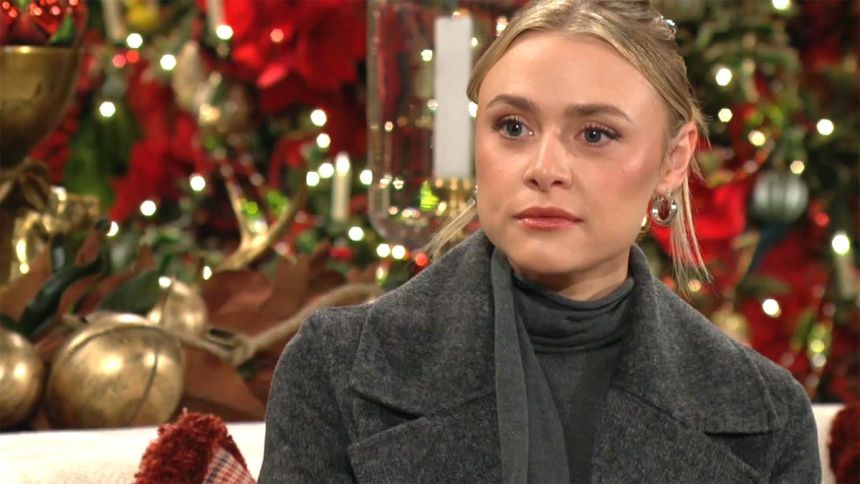 Claire (Hayley Erin) ne saisit pas l'acharnement dont fait preuve son grand-père. Les Feux de l'Amour,
                     épisode 13278 (22 décembre 2025,
CBS)