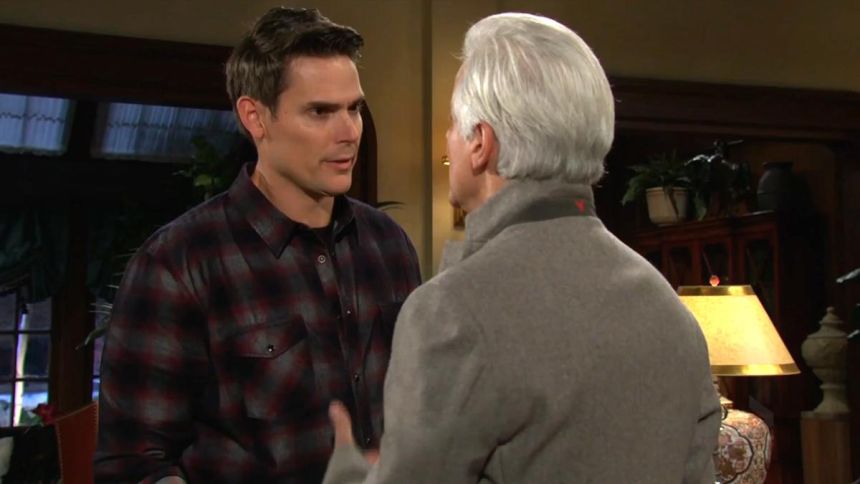 Michael ne laisse pas Adam (Mark Grossman) l'intimider. Les Feux de l'Amour,
                     épisode 13288 (7 janvier 2026,
CBS)