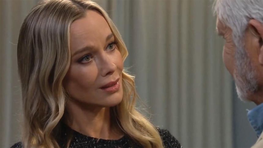 Donna (Jennifer Gareis) s'inquiète pour Eric. Amour, Gloire et Beauté/Top Models,
                     épisode 9695 (16 janvier 2026,
CBS)