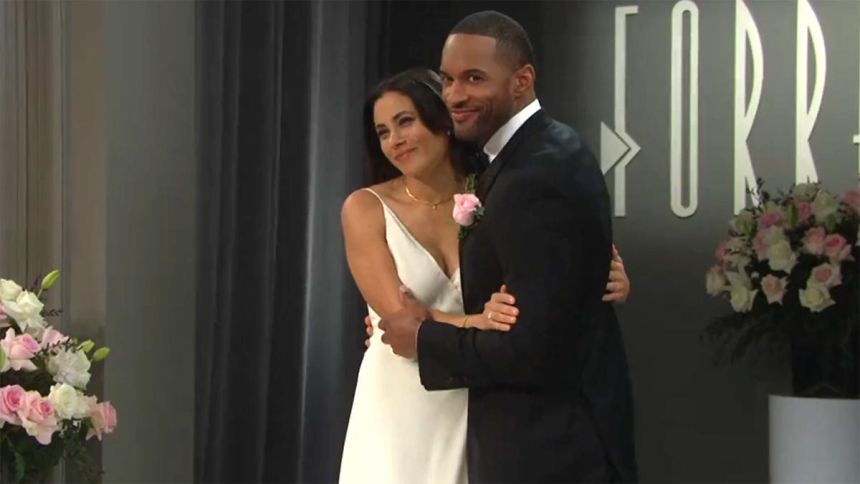 Daphne (Murielle Hilaire) et Carter (Lawrence Saint-Victor) se marient ! Amour, Gloire et Beauté/Top Models,
                     épisode 9714 (12 février 2026,
CBS)