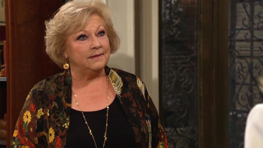 Traci (Beth Maitland) apprend ce qui est arrivé à Jack. Les Feux de l'Amour,
                     épisode 13336 (16 mars 2026,
CBS)